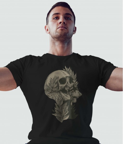 Мъжка тениска с щампа Готика Caesar skull